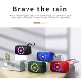 Altavoz Bluetooth portátil T&G TG193 con luz LED, subwoofer impermeable para exteriores, compatible con tarjeta TF, radio FM y AUX